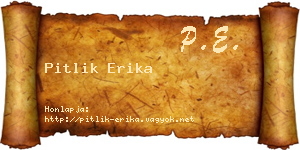 Pitlik Erika névjegykártya